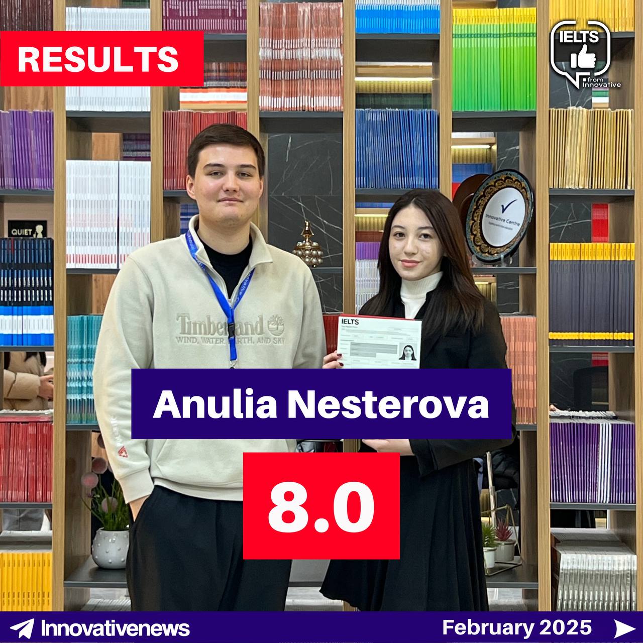 Anulia Nesterova IELTS 8.0 Result